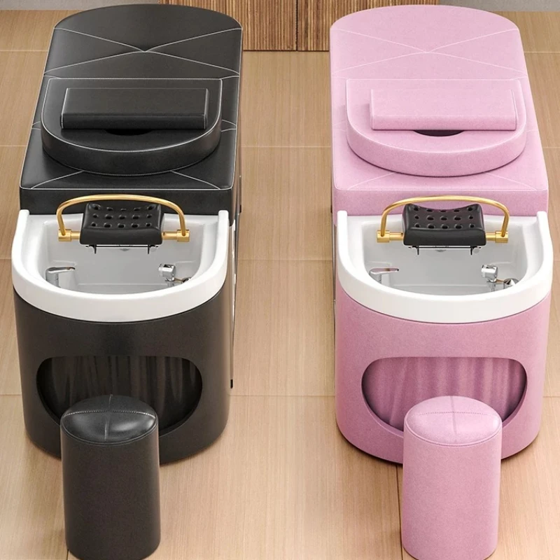 Styling Wash Chair Shampoo Bed Salons Machine Reclining Shampoo Bed Luxury Sillas Para Salones De Belleza Beauty Salon Furniture