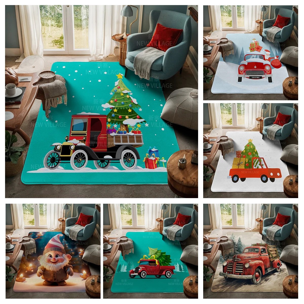 

House entrance carpet Home door mat Living Room Bath Foot bathroom non-slip water absorption rugs bath Merry Christmas winter