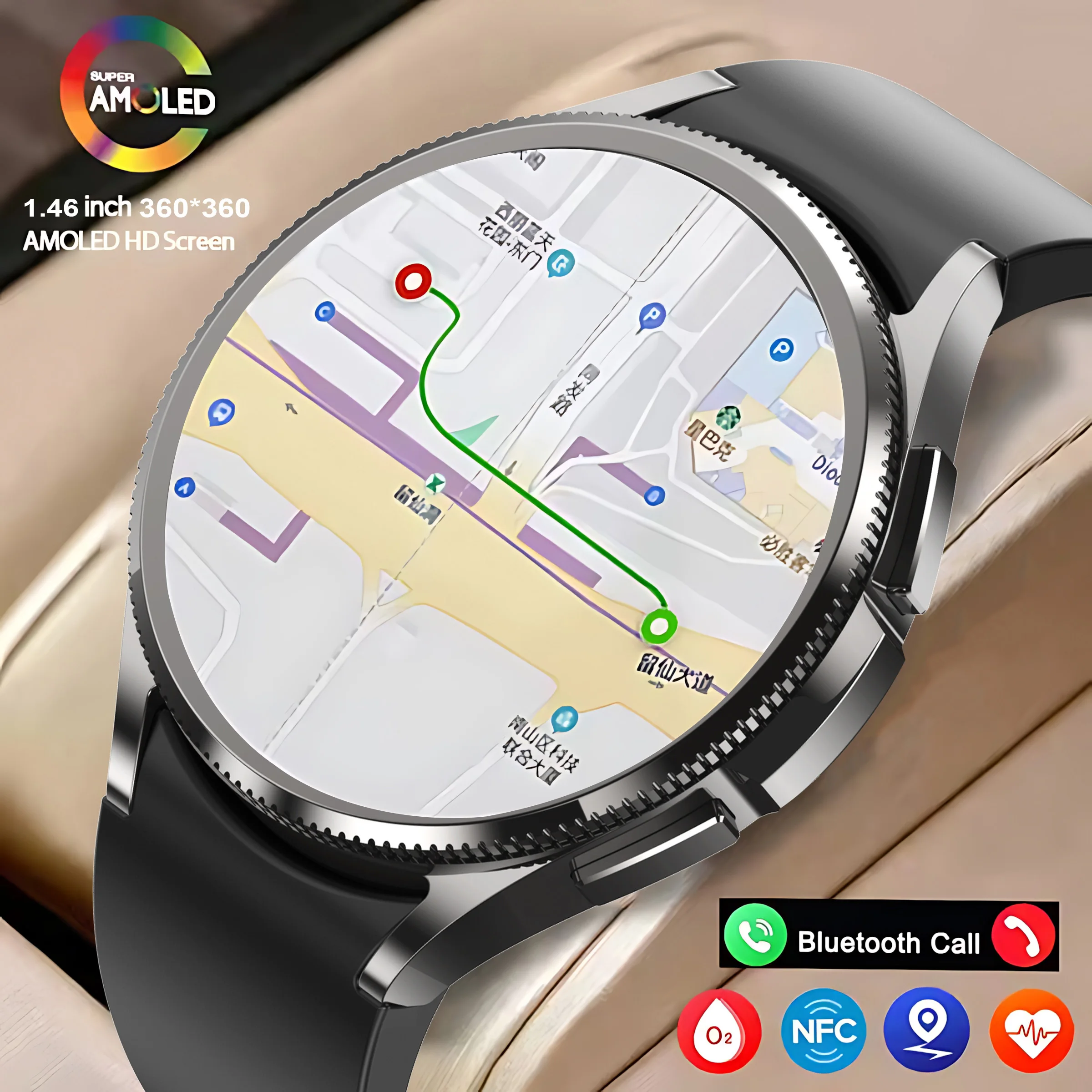 

Новые оригинальные часы 6, мужские умные часы AMOLED, всегда на дисплете, Bluetooth-вызов, GPS, NFC, пульсометр, умные часы для Android IOS