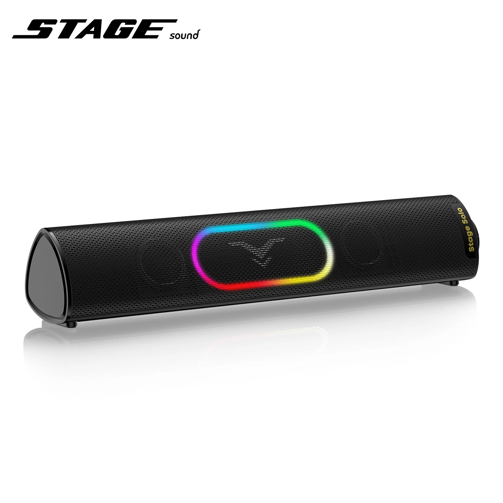 StageSound Computer Speakers for Desktop PC, HiFi Stereo Soundbar with 4 RGB Modes Bluetooth 5.3 USB Powered Speakers for Gaming