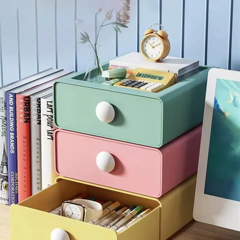 Desktop Storage Box Drawer Storage Box Can Be Superimposed Organizing Box Cosmetics Desk Dormitory Desk Storage Box