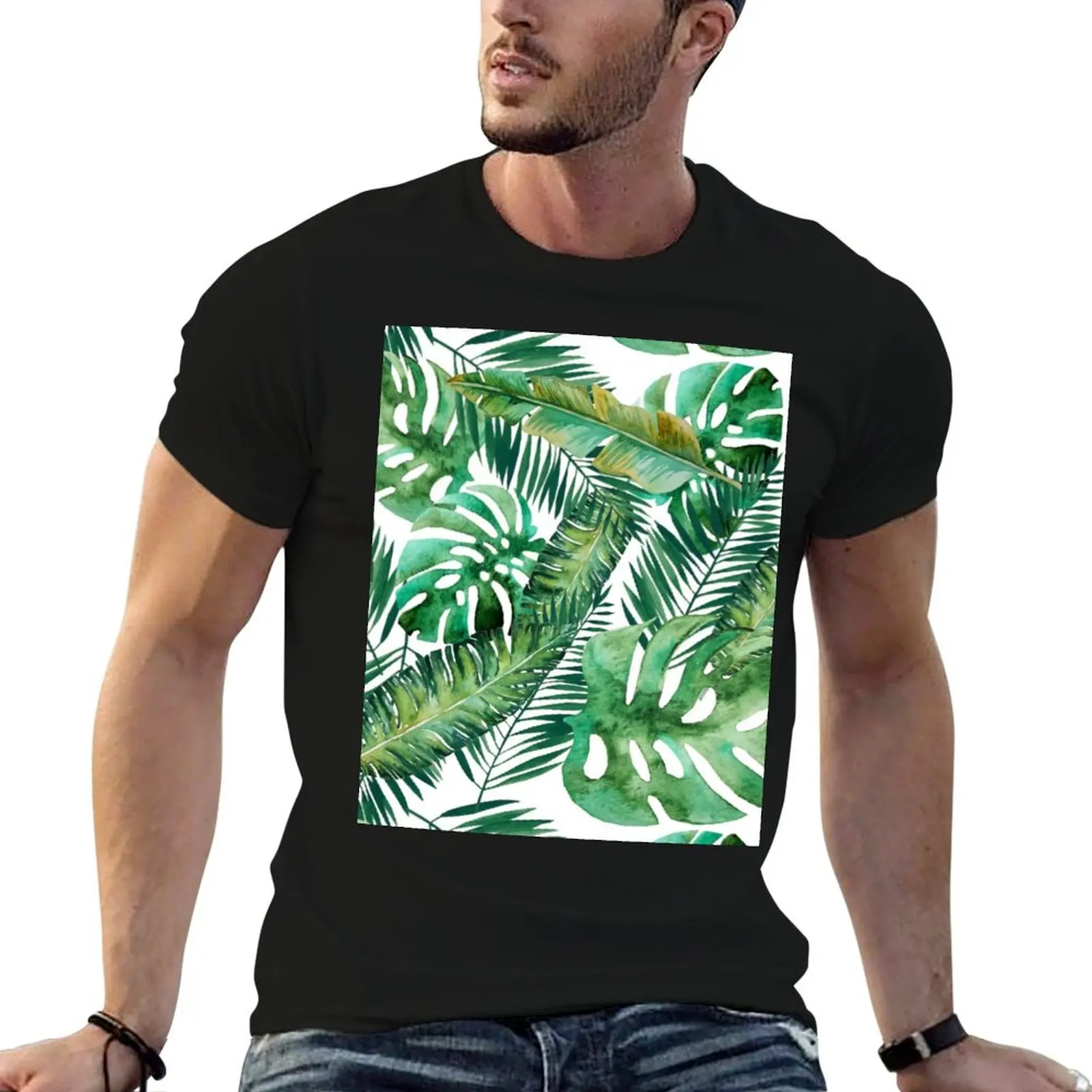

Monstera Banana Palm Leaf T-Shirt t shirt man luxury t shirt for man 100 percent cotton t shirt custom print T-Shirt