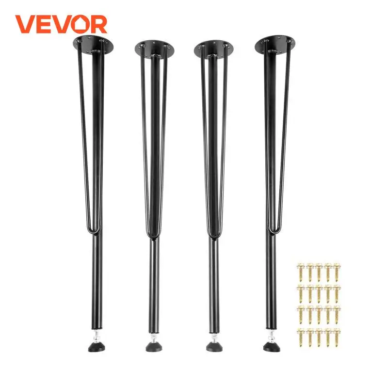 VEVOR Table Legs Metal 4PCS Black 28