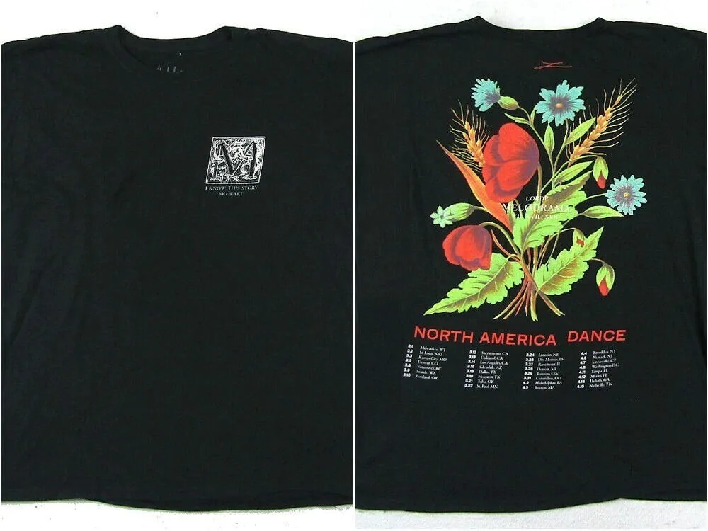 LORDE FLORAL I KNOW THIS STORY MELODRAMA DANCE TOUR BLACK T SHIRT