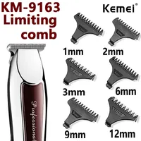 Kemei 6Pcs/Set  Original KM-9163 Hair Clipper Limit Comb Guide Attachment Size Barber Replacement 1/2/3/6/9/12mm