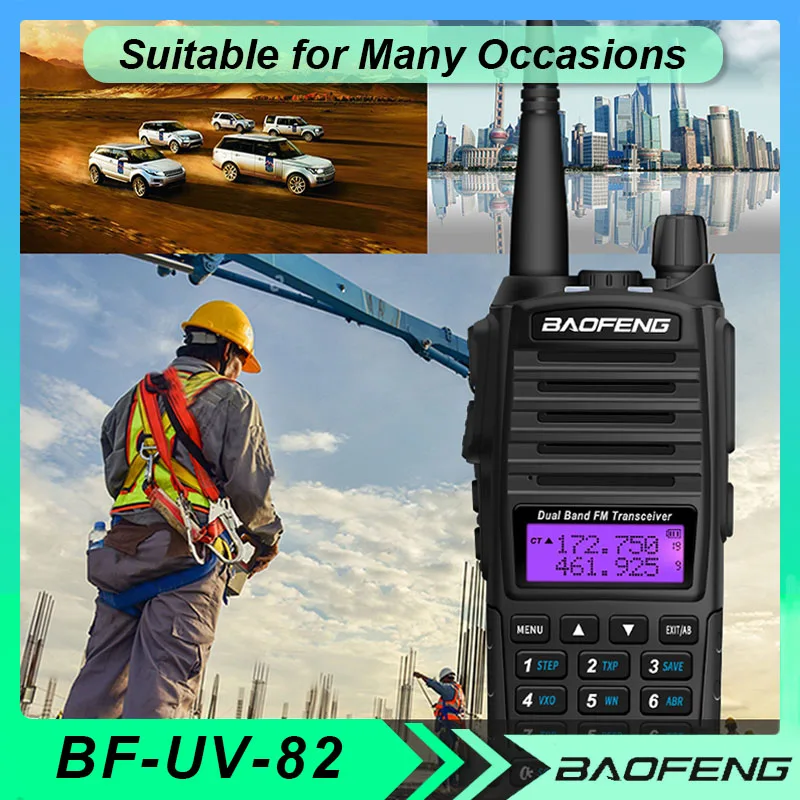 BaoFeng UV-82 Walkie Talkie Dual Band HF Transceiver High Power 5/8W Long Distance Radio Amateur Radio Mobile VHF UHF Transceive