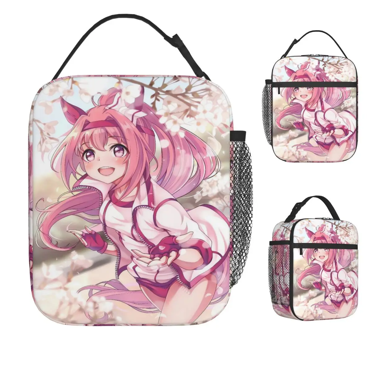 Haru Urara Umamusume Anime Lunchtasche Tragbare Lunchbox Reise Benutzerdefinierte Kühltasche Vintage Oxford Tote Lebensmitteltaschen