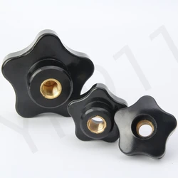 YK911 Plum Bakelite Hand Tighten Nuts Handles Plastic Five-Pointed Star Grip Knob Handle Head Screw