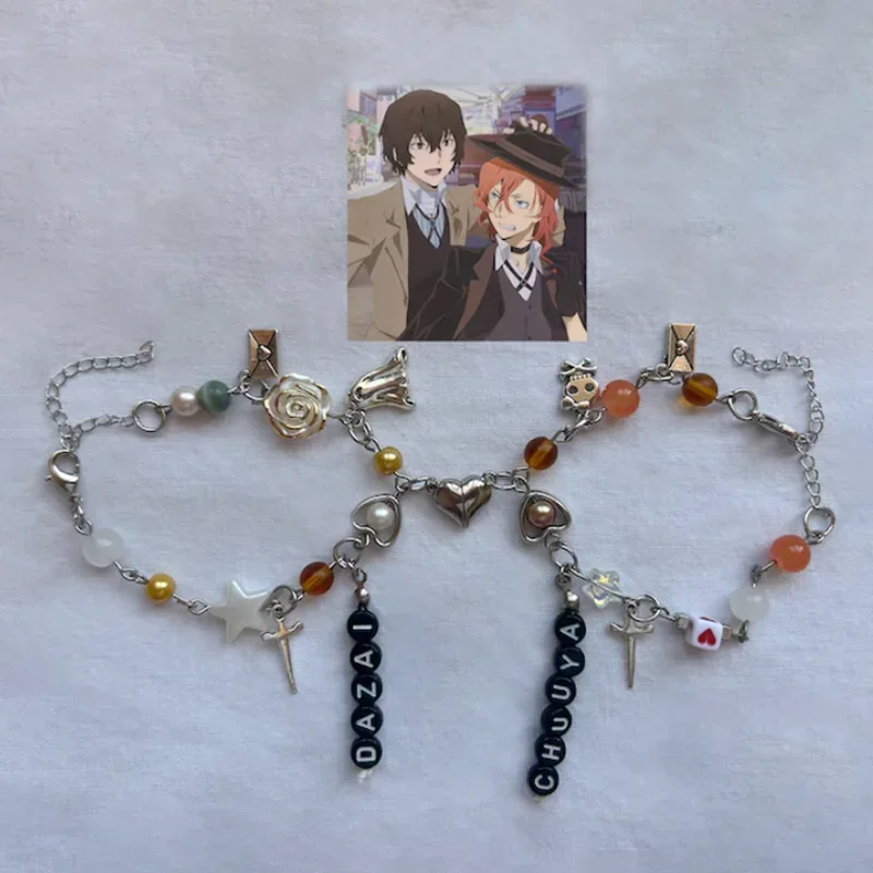 Dazai and Chuuya inspired couple bracelet y2k