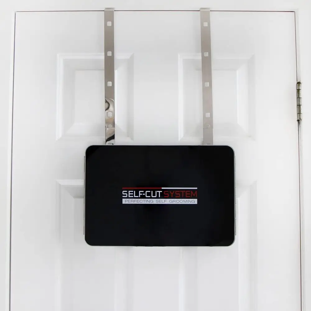 Miroir 3 voies réglable pour coupes de cheveux DIY, miroir à trois volets avec crochets en hauteur, 360 °   Voir, application d'apprentissage gratuite incluse (Lambo noir)