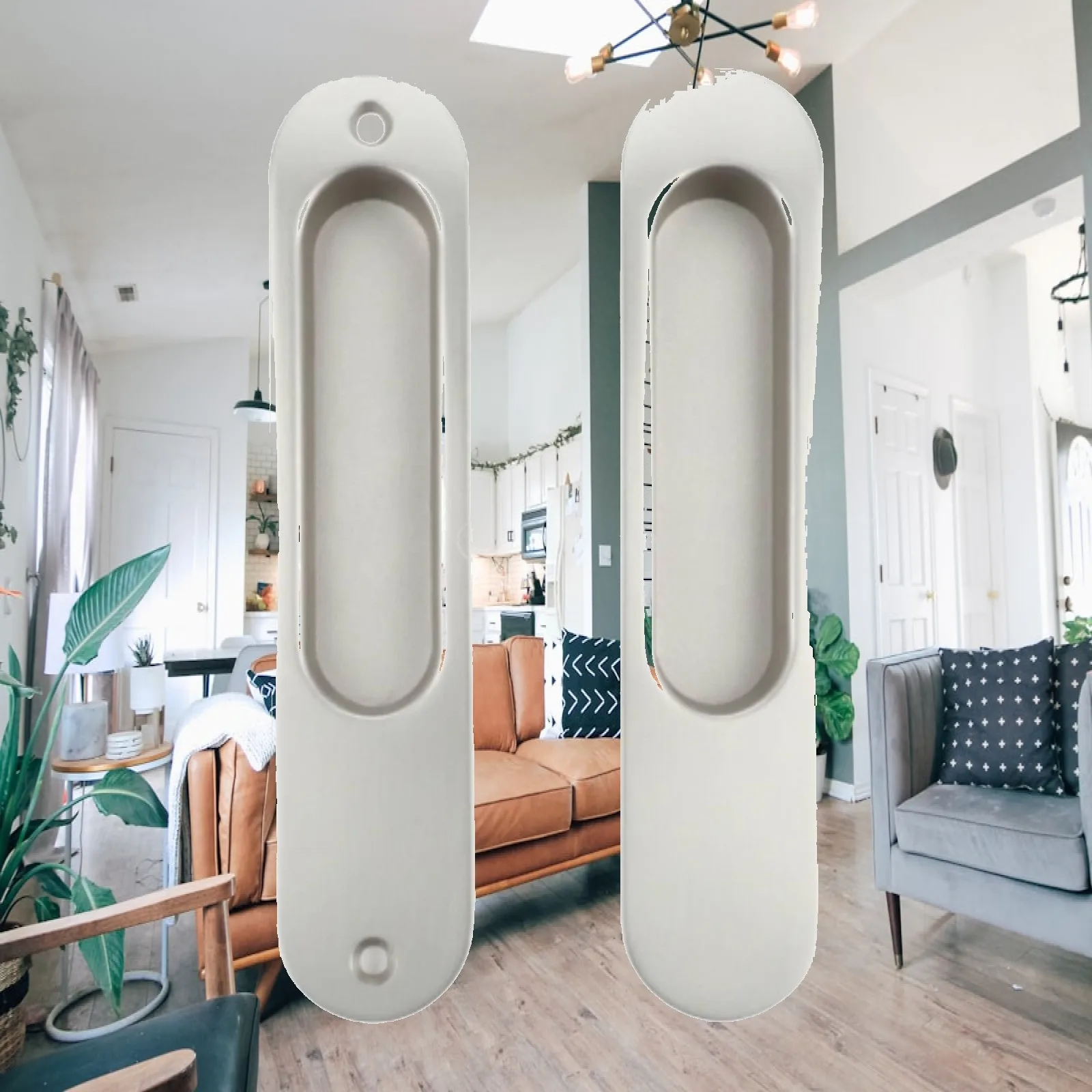 Recessed Pull with Finger Grip Minimalist Recessed Finger Flush Pull Sliding Door Handle Modern Sleek for Cabinets, Wardrobes