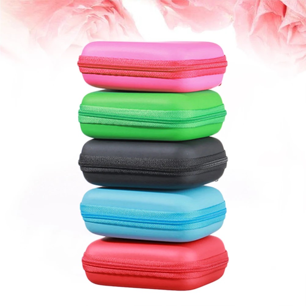 

2 Pcs Data Cable Storage Bag Travel Case Zipper Hard Disk Digital Headphone EVA