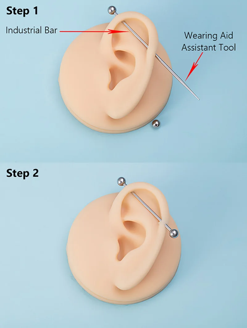 Chirurgenstahl-Körperpiercing-Werkzeug-Set, professionelle Nadeln, Klemmzange, Handschuhe, Zugstift, Werkzeug für Lippen, Nase, Nabelpiercing-Set, Schmuck – Detail 15