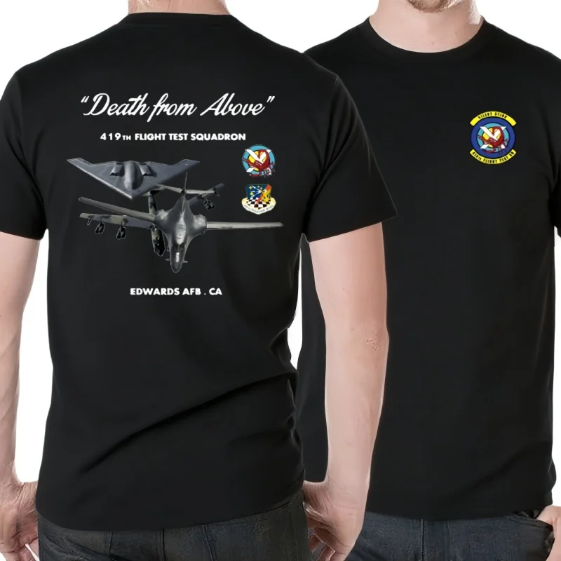 USAF 419th Flight Test Squadron B-1B B-2 B-52 Bomber T-Shirt 100% Cotton O-Neck Short Sleeve Casual Mens T-shirt Size S-3XL