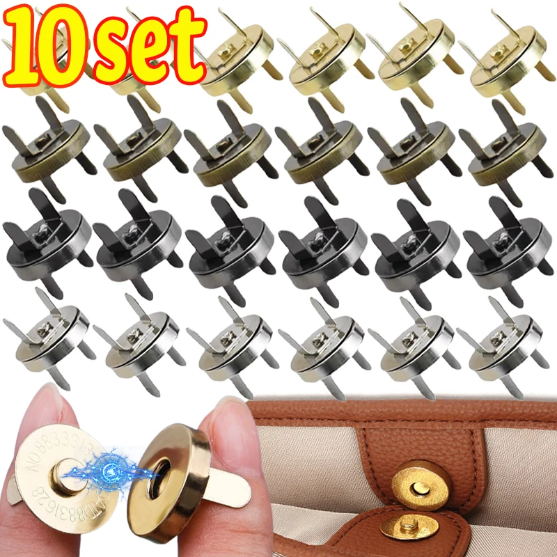 3/10set chiusura magnetica invisibile bottoni borsa senza punto portafoglio cappotto borse fibbia magnetica parti di bagagli in metallo accessori