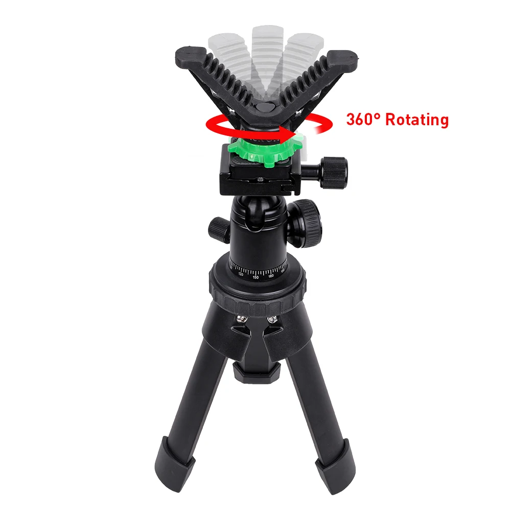 T05 Mini Size Hunting Shooting Tripod Rest Rapid Base 360degree Rotating V Yoke Stick Field pod for Rilfe Stand Pod Rack Tripods