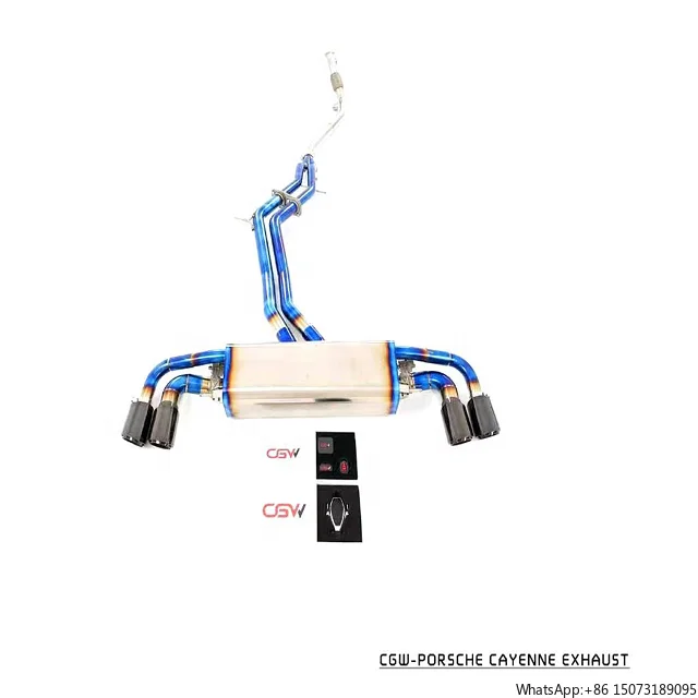 

Высококачественная титановая выхлопная система Catback и передняя труба с четырьмя черными насадками для 3.0T