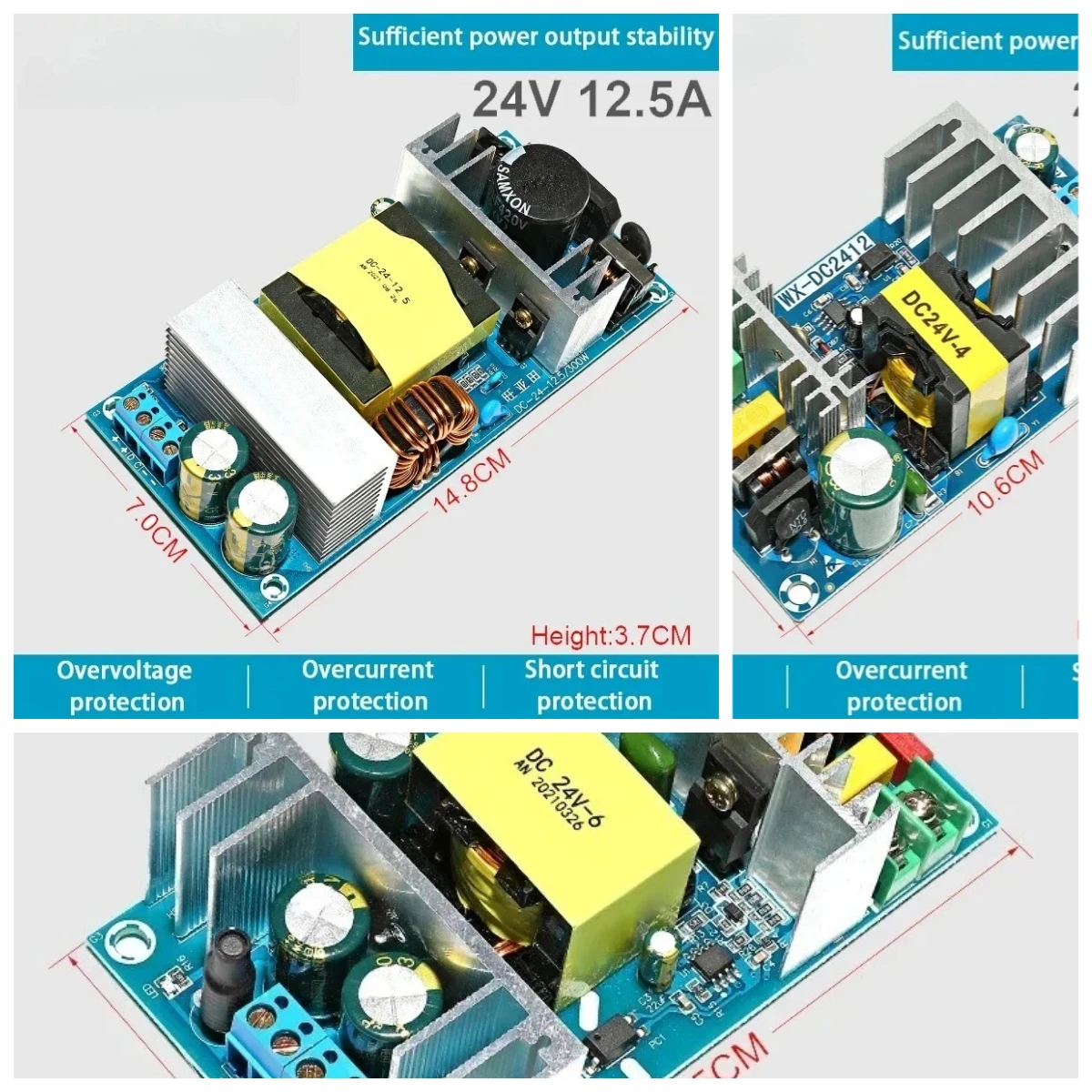 AC 100-240V to DC 24V 6-9A5V12V  24V 36V 48V 1A 2A 3A 4A 8A Power Supply Module Board Switch AC-DC Switch Power Supply Board