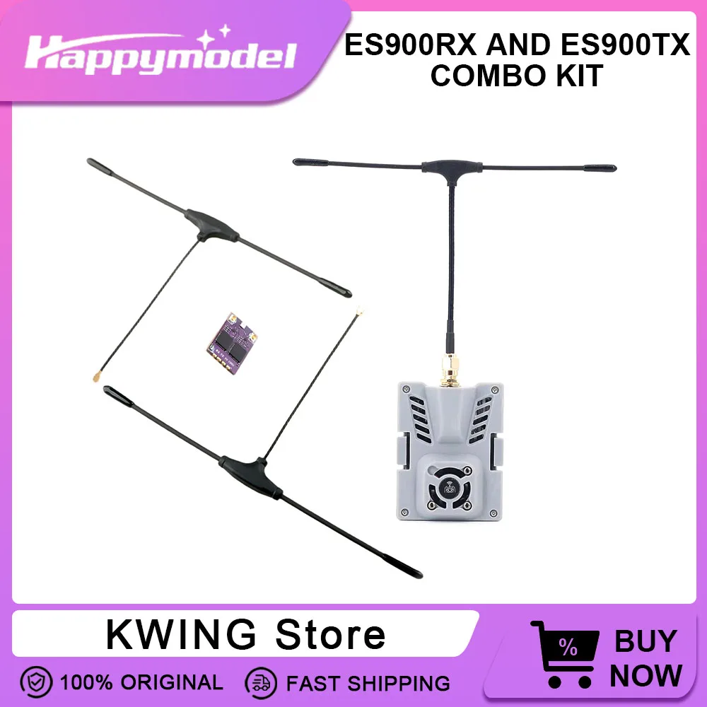

Happymodel ES900RX DUAL TCXO Receiver ES900TX Module Combo Kit 915MHz ExpressLRS Firmware For RC FPV Long Range Racing Drones