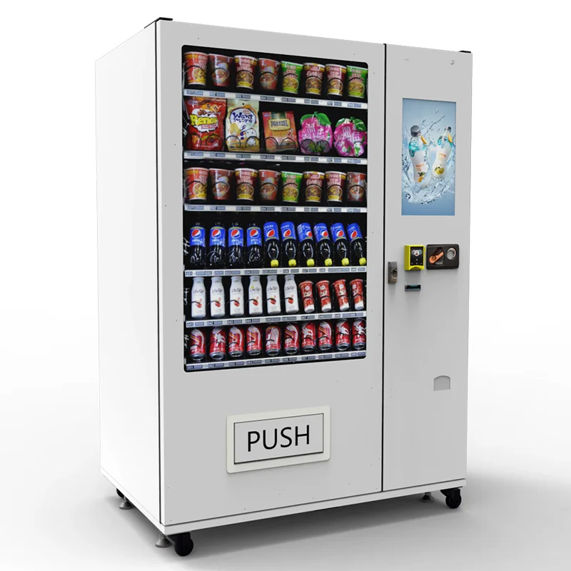 Customized White or Black Vending Machine ISO9001 Certified Touch Screen for Snacks Drinks in Multiple Locations