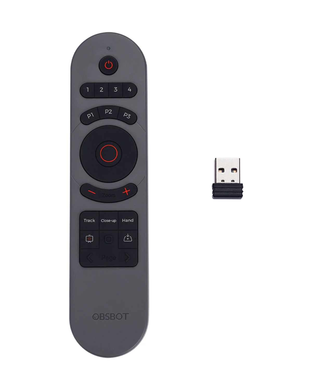OBSBOT Remote Control for Tiny 3/2/Lite/Tiny SE/4K/1080P Webcam, Wireless Connection via USB Receiver, Presentation Clicker