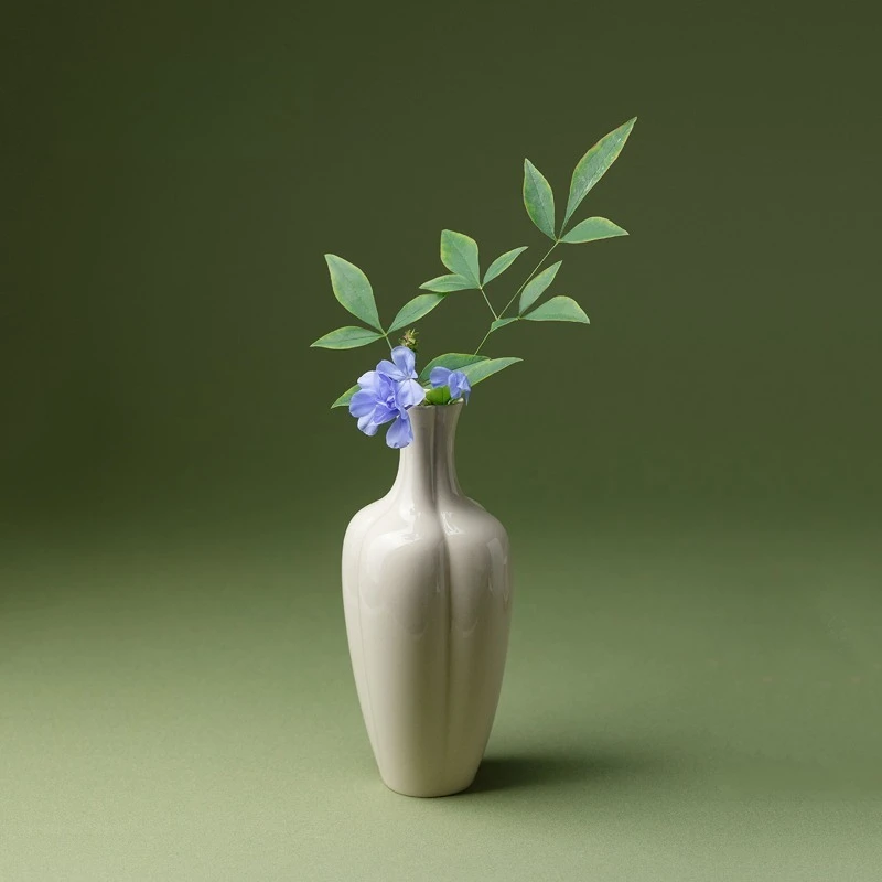 Jarrón de Cerámica con Acabado Gris, Moderno y Sencillo, para Flores, Decoración del Hogar, Sala de Estar, Entrada, Jarrones Nórdicos