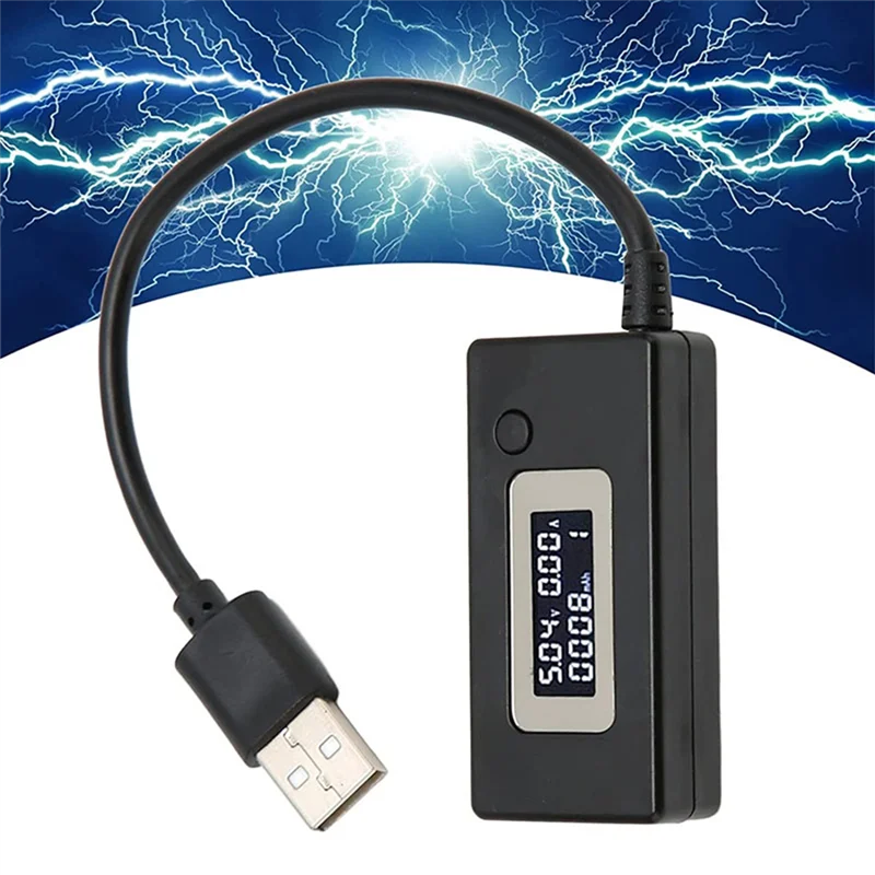 ABKJ-USB Voltage/Amps Power Meter Tester Multimeter Digital Multimeter USB 2.0 Multifunction Electrical Tester Capacity.