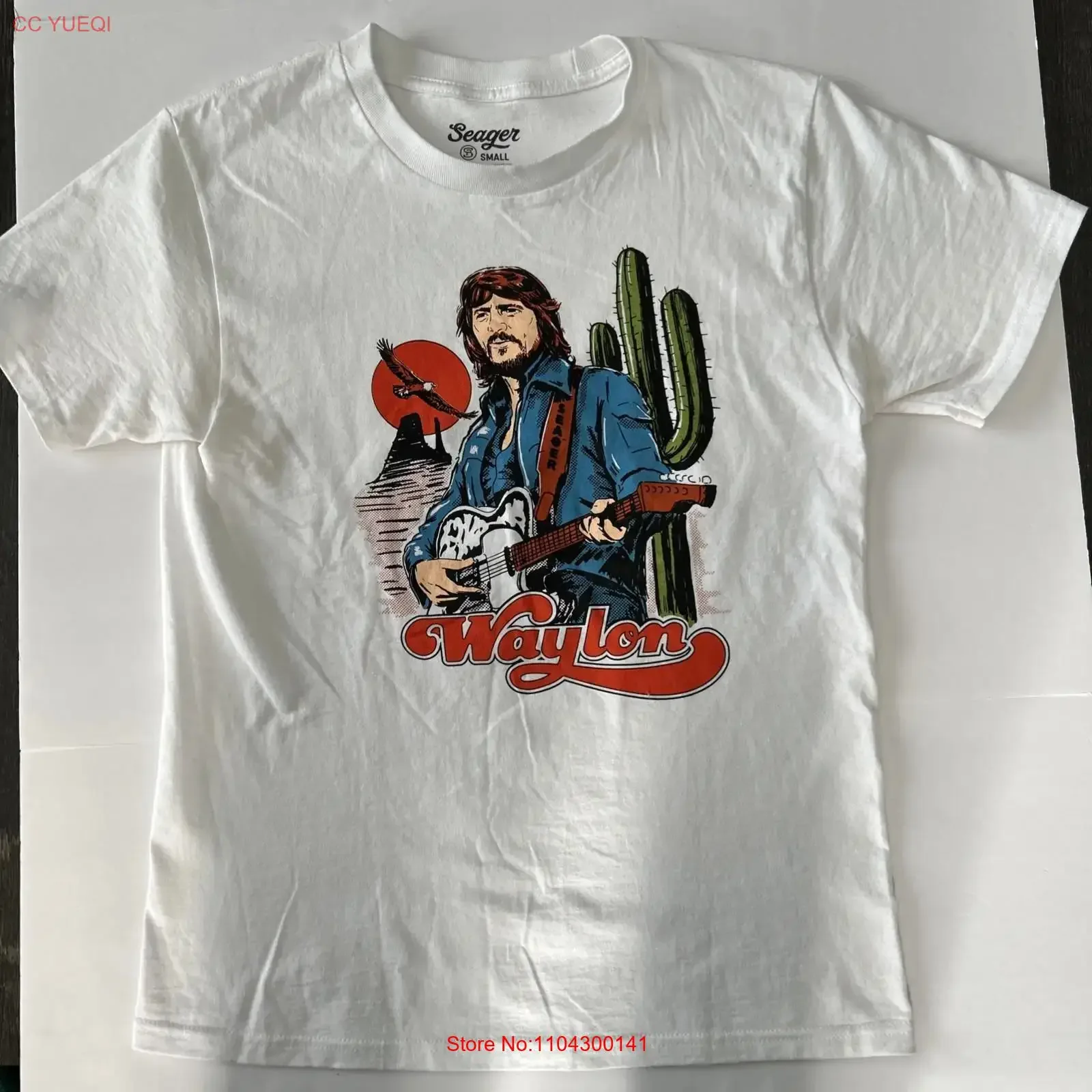 Waylon Jennings T Shirt Size Small Seager vintage Washed Unisex Top For Everyday Wear Stretched Soft Comfortable Casual Stylish
