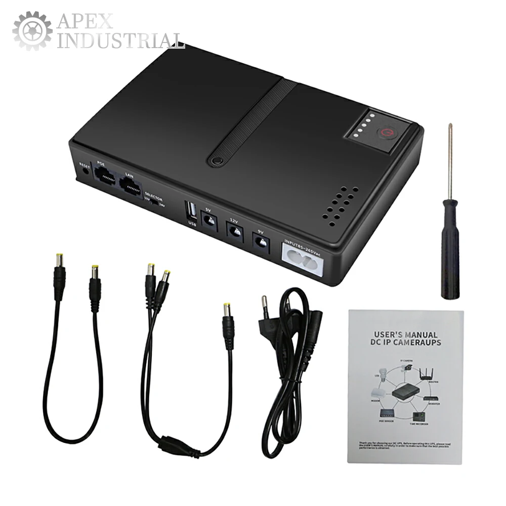 

Mini 1018L DC UPS Uninterruptible Power Supply 18650 Replaceable Battery Backup 5V/9V/12V for Router Wifi Modem Without Battery
