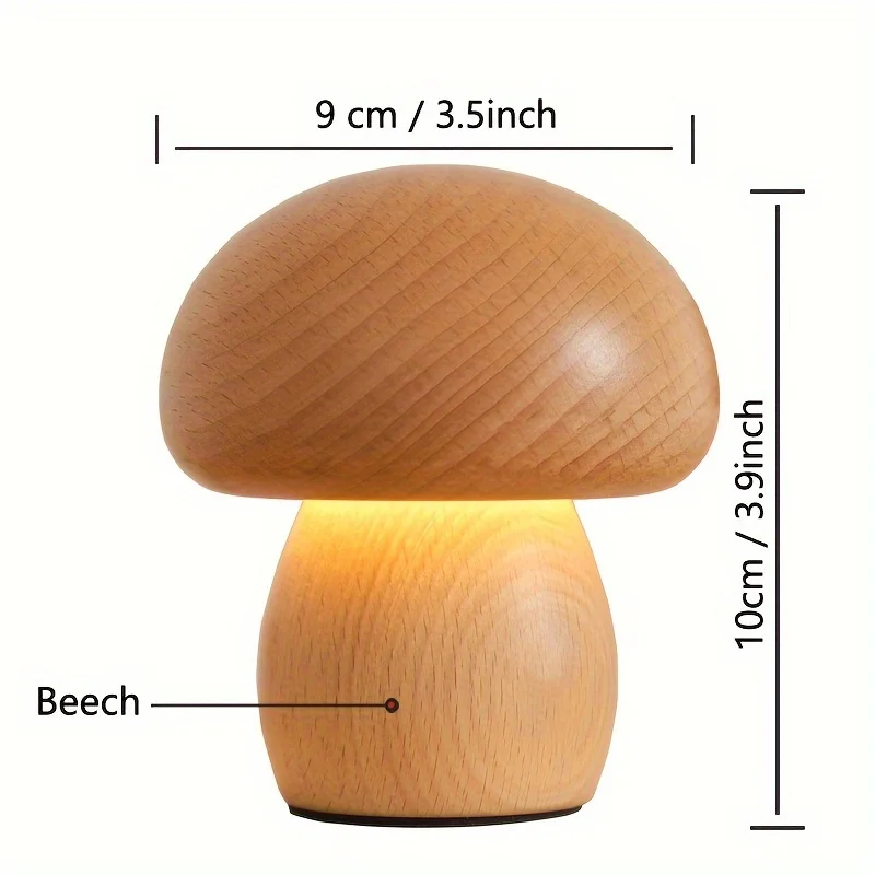 Mushroom Table Lamp LED Creative Wood Desk Lamp Bedroom Bedside Night Lights Home Decor Lamp Unique House Warm Gift Dropshipping