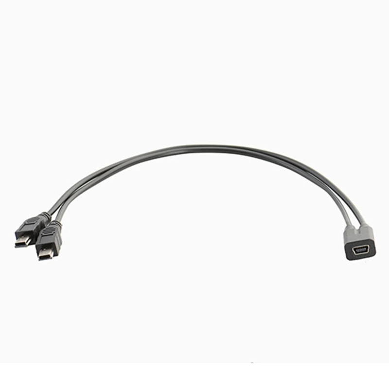 573A USB 2.0 Mini 5-pinowy kabel żeński na podwójny 2-męski konwerter Szybki kabel ładujący