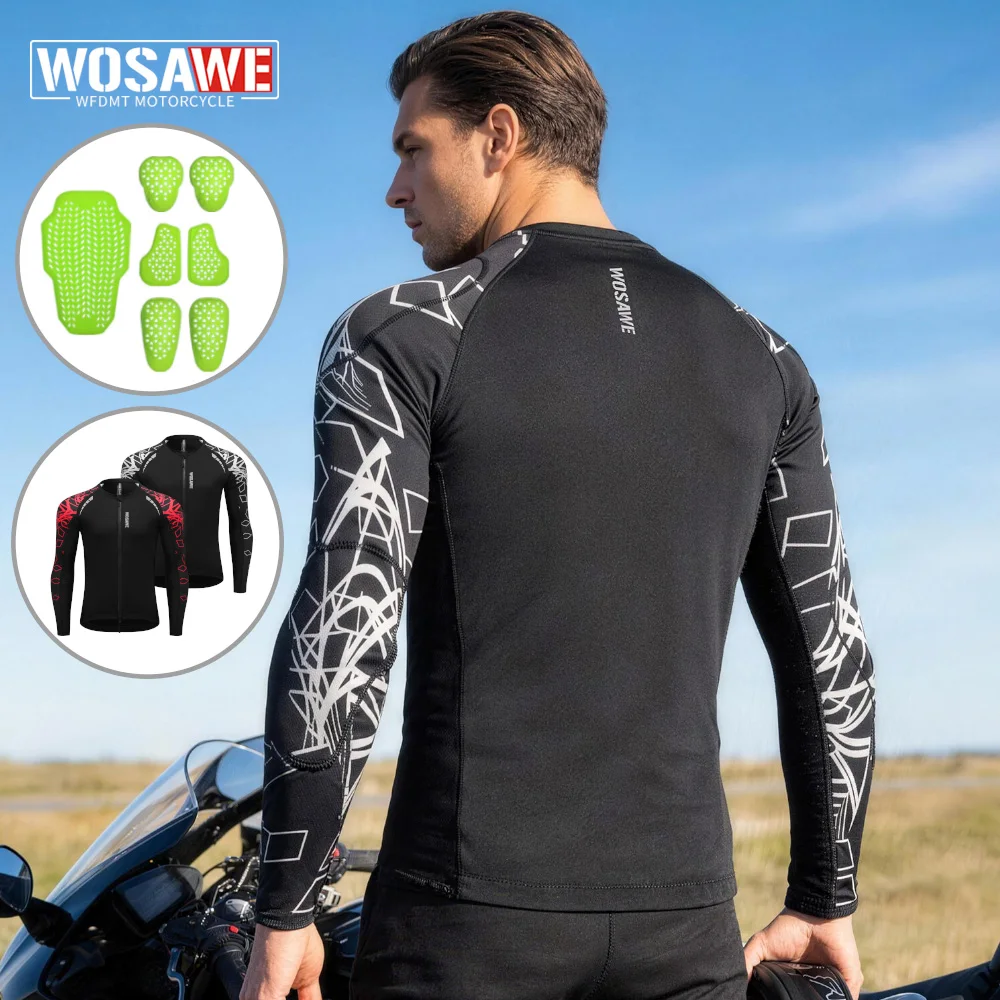 

WOSAWE Motorcycle Jacket Built-in Soft Padding Men Outdoor Riding Coat Motocross Street Biking Breathable Comfortable Shirts