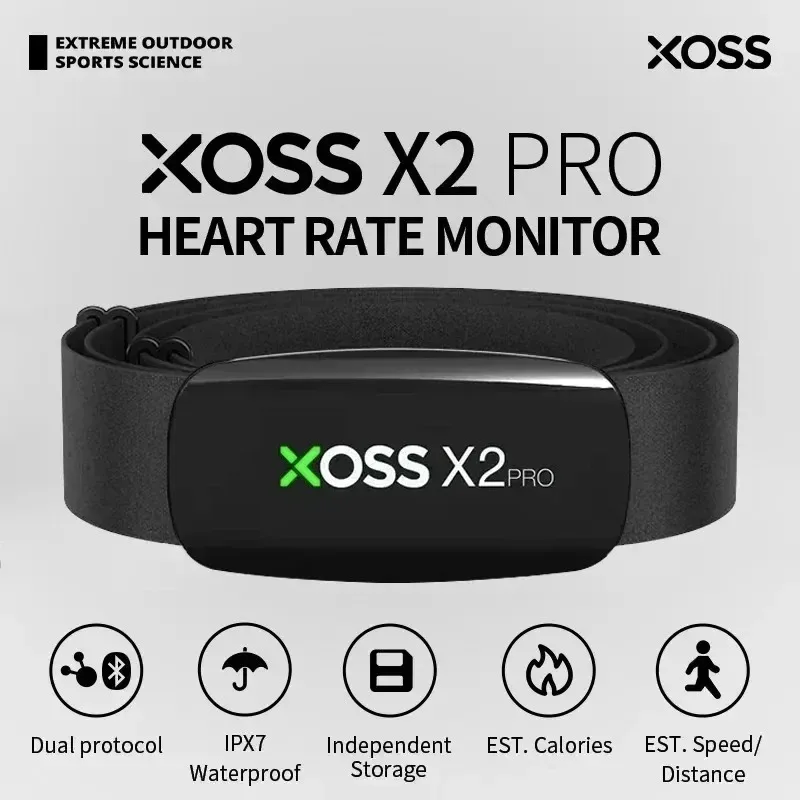 XOSS X2 Pro Heart Rate Monitor Sensor Bluetooth ANT+ Chest Strap Waterproof HRM Data Storage For Sports Fitness Running Cycling