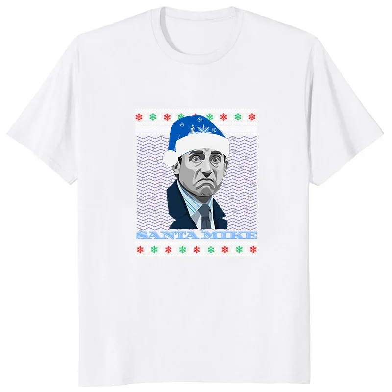 Funny The Office Tv Show T Shirt Men Christmas Tops Cartoon T-shirt Michael Scott Graphic Christmas Tees Fashion Unisex Shirt