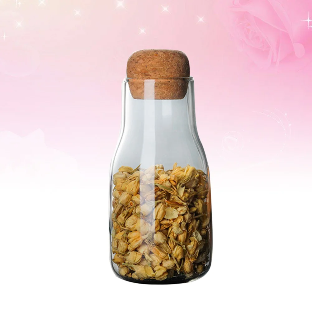 

150Ml Transparent Glass Storage Tank Sealed Food Container Cork Lid For Tea Cookies Flour Spices Storage Jar Kitchen