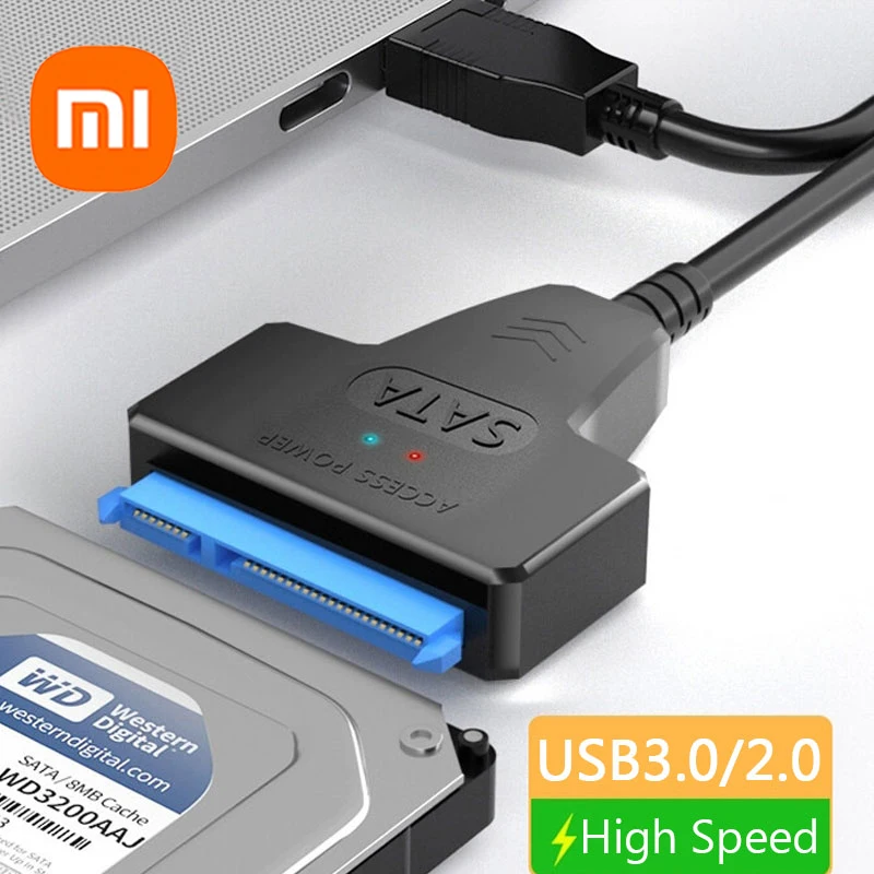 Xiaomi SATA to USB 3.0 2.0 Cable Up to 6 Gbps for 2.5 Inch External HDD SSD Hard Drive 22 Pin Adapter USB 3.0 to Sata III Cord