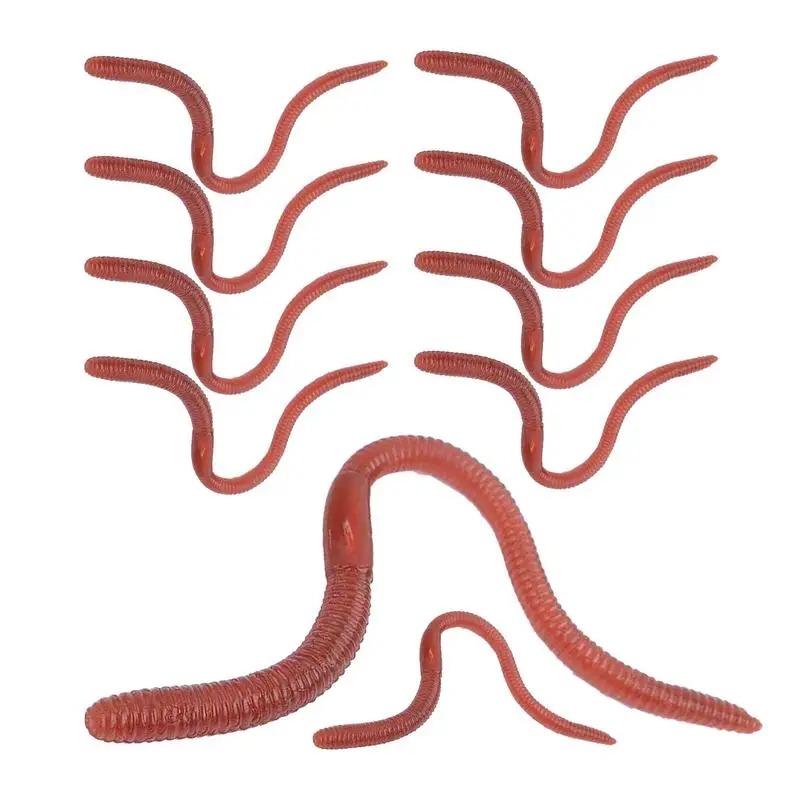 

Fake Worm Scary Props Flexible Stretchy Earthworms Realistic Earthworms Gag Toys for Practical Jokes Halloween Toys