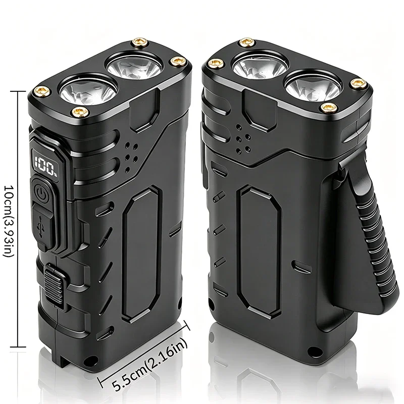 Ultra-bright, long-lasting outdoor hand-pressed rechargeable multi-function work light, small portable flashlight