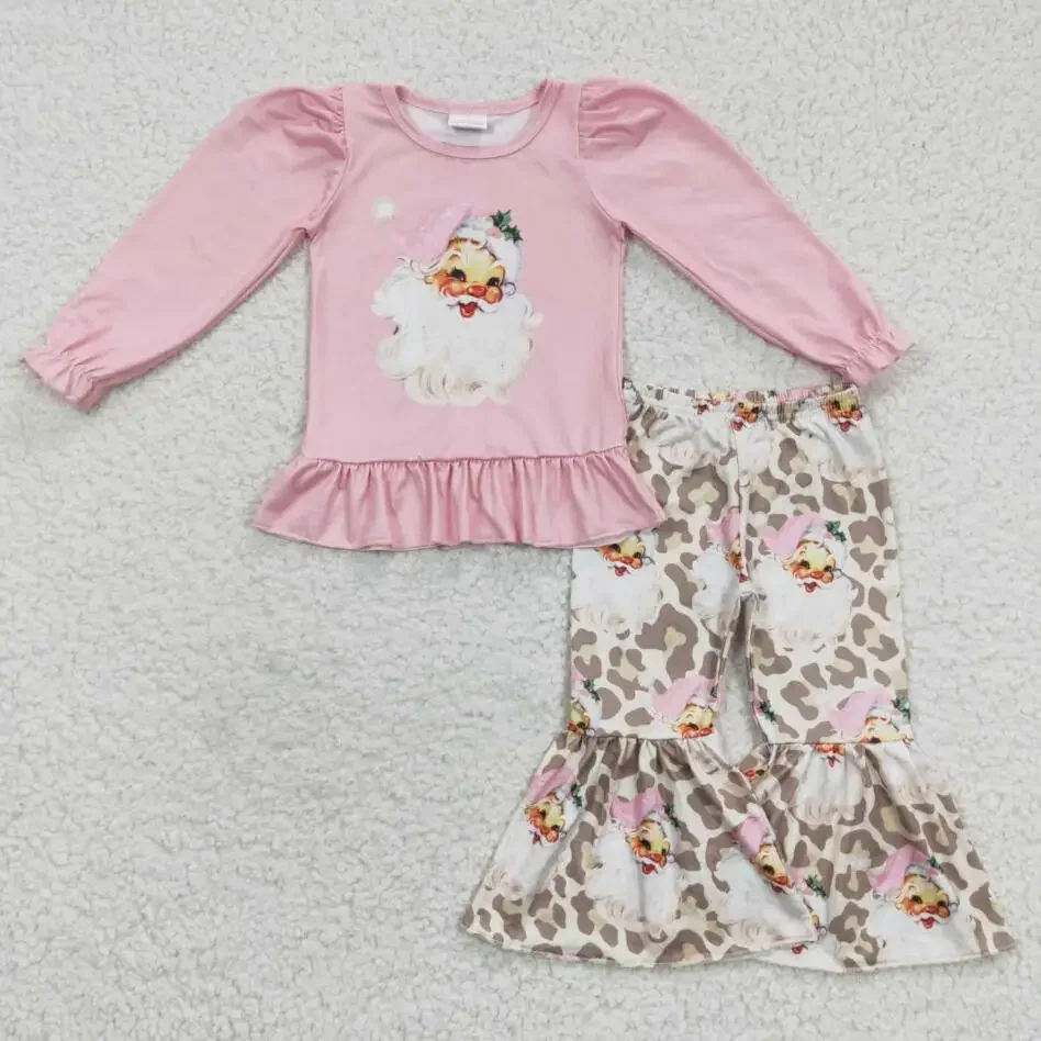 RTS kids clothes wholesale Baby Boutique clothes little girls clothes children Clothing Pink Top Floral Pants Outfit