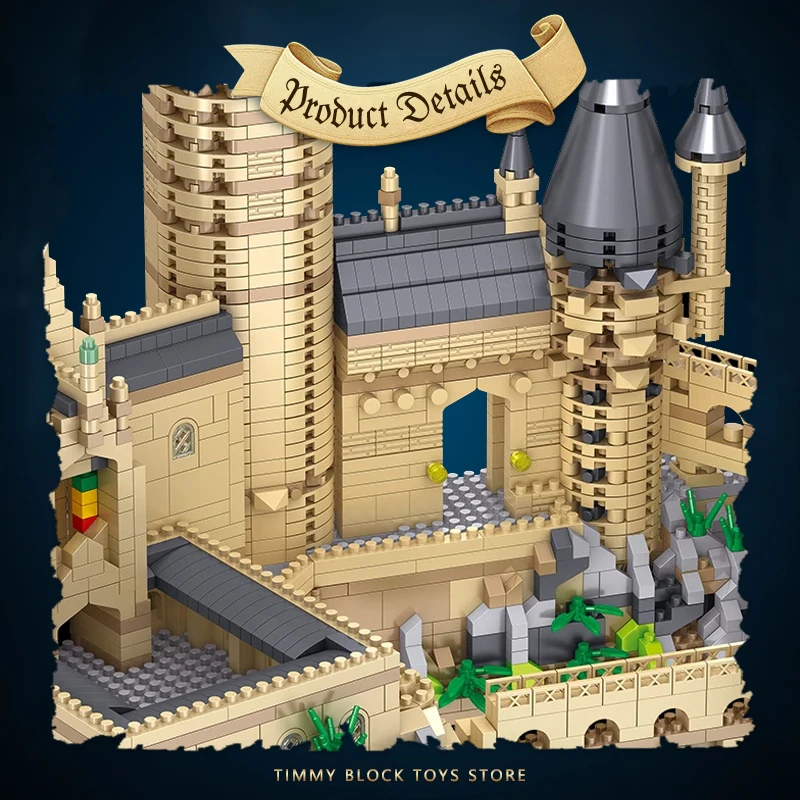 6000Pcs Medieval Magic Castle Building Blocks Set Hogwarts MOC Bricks Toys Potter  Educational Gifts Adult Micro Block Model view 5