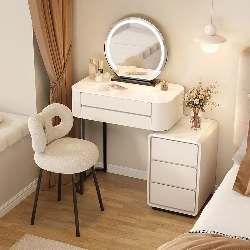 

Modern Makeup Dressing Table Study Women Desk Mirror Dressing Table White High End Coiffeuse De Chambre Bedroom Furniture