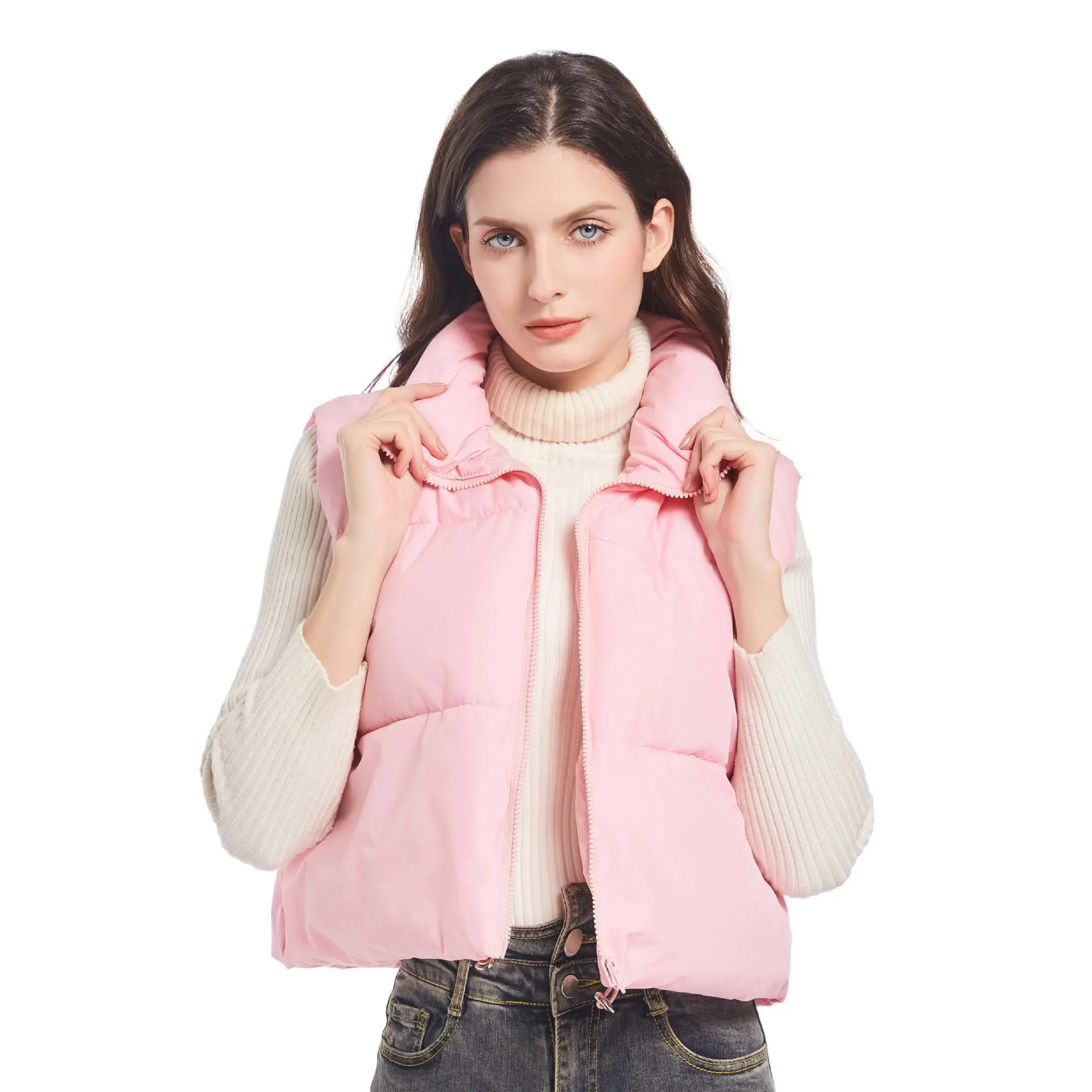 Thiened ort Svel Gilet in cotone Faion da donna Autunno Inverno Nuovo Sle Colletto alla coreana Vento Jaet in cotone transfrontaliero