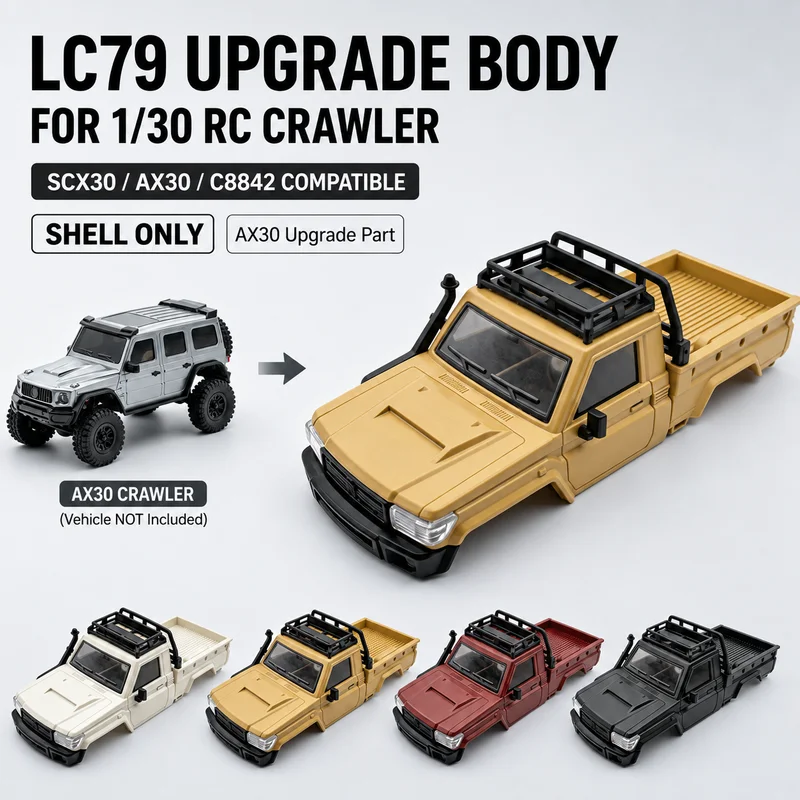 Image of LC79 Pickup-Hartschalenkarosserie für SCX30 AX30 C8842 1/30 RC Rock Crawler Scale Truck Upgrade-Zubehör