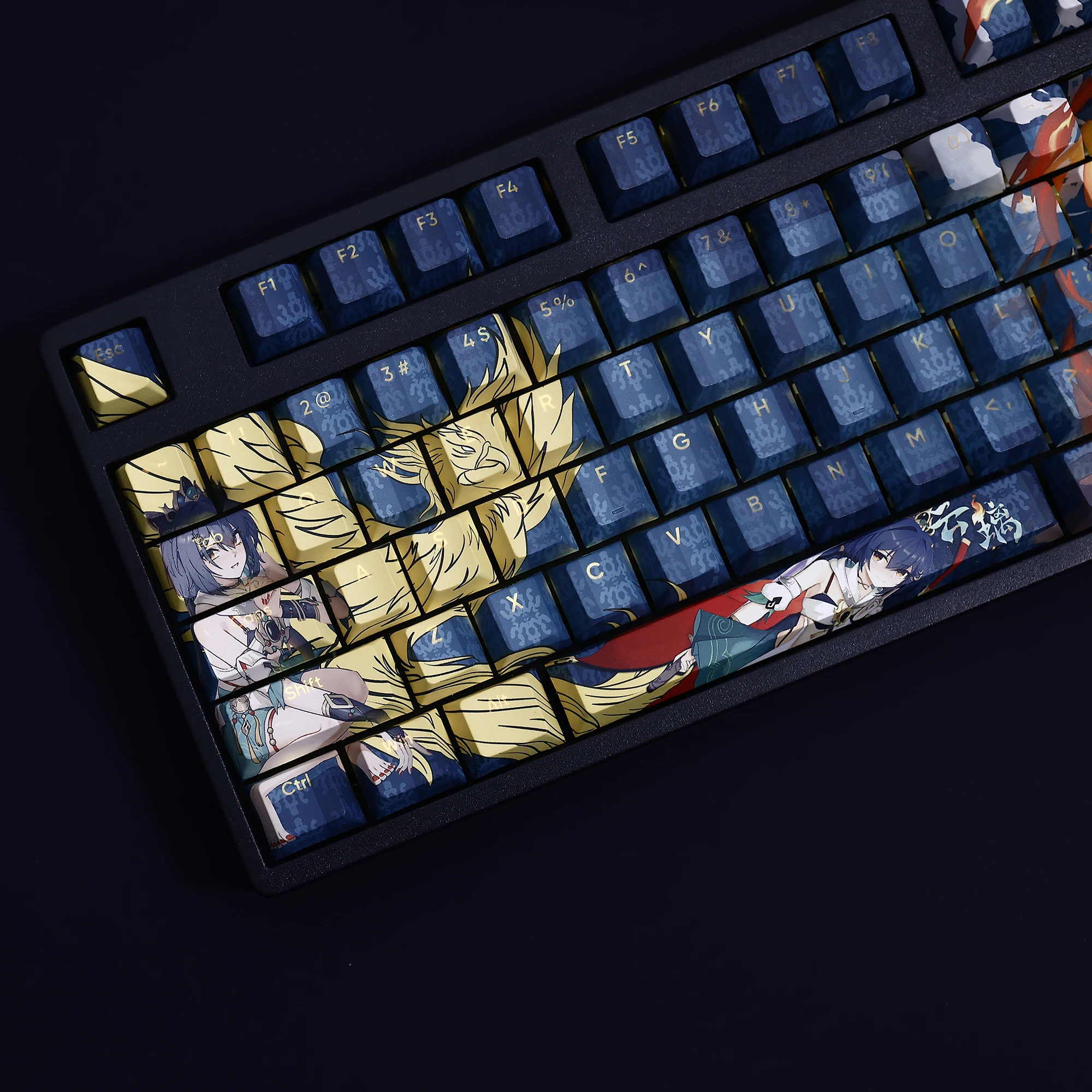 108 Tasten/Set Yunli Honkai: Sterns chiene pbt Kirsch profil DIY benutzer definierte Tasten kappen für MX-Schalter mechanische Tastatur Anime Spiel Geschenk