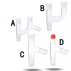 Distillation head 14/19/24/29#75 degree screw distillation head two-port connecting tube laboratory