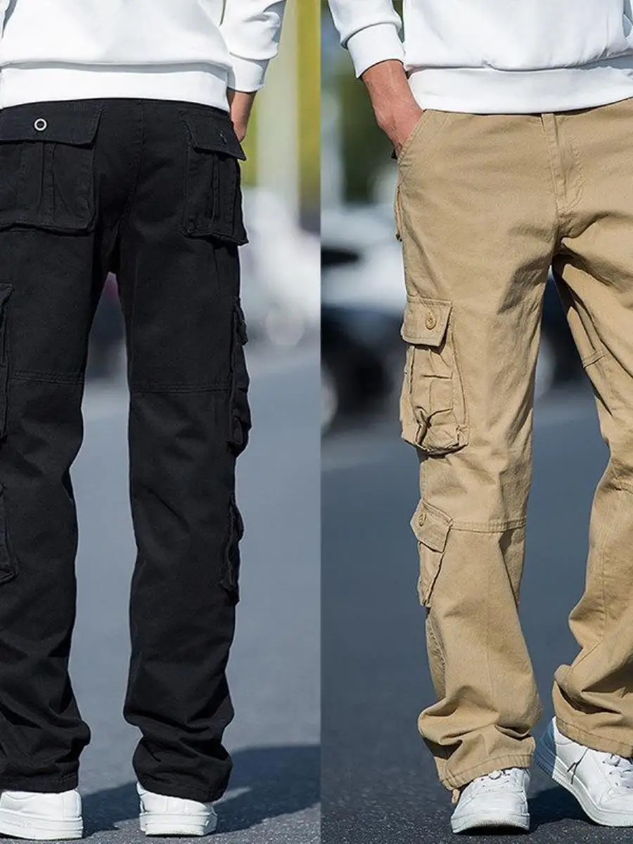 

Men's Casual Outdoor Sports Pants Multiple kets Loose Fit Versatile Workwear Trousers Large Size Long Pants