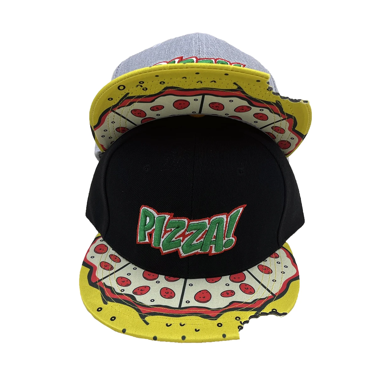 New Innovative PIZZA Street Trendy Men's Rap Hip Hop Hat Outdoor Sunshade Baseball Hat Women's Niche Cute Hat