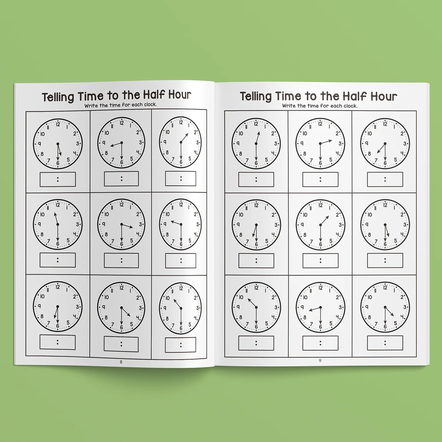 32 صفحة مقاس A4 كتاب ممارسة وقت القراءة للأطفال على مدار الساعة وقت الإدراك كتاب تعلم الكتاب المعرفي التفاعلي