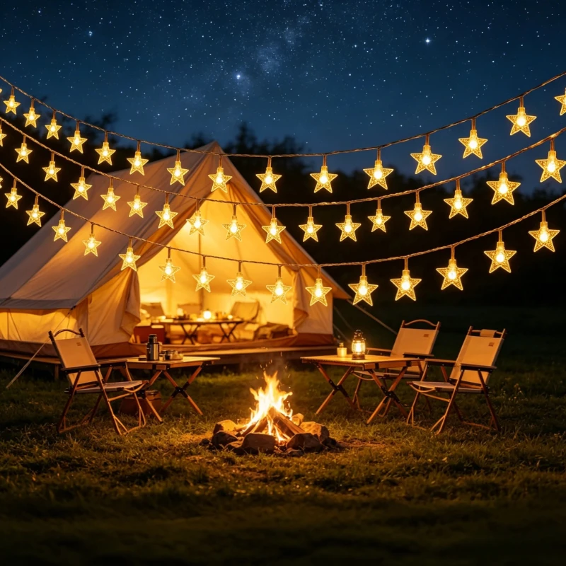 LED String Lights Outdoor Star Chain Lights Garland Lights Bulb Fairy Lights Party Home Wedding Garden Christmas Decor