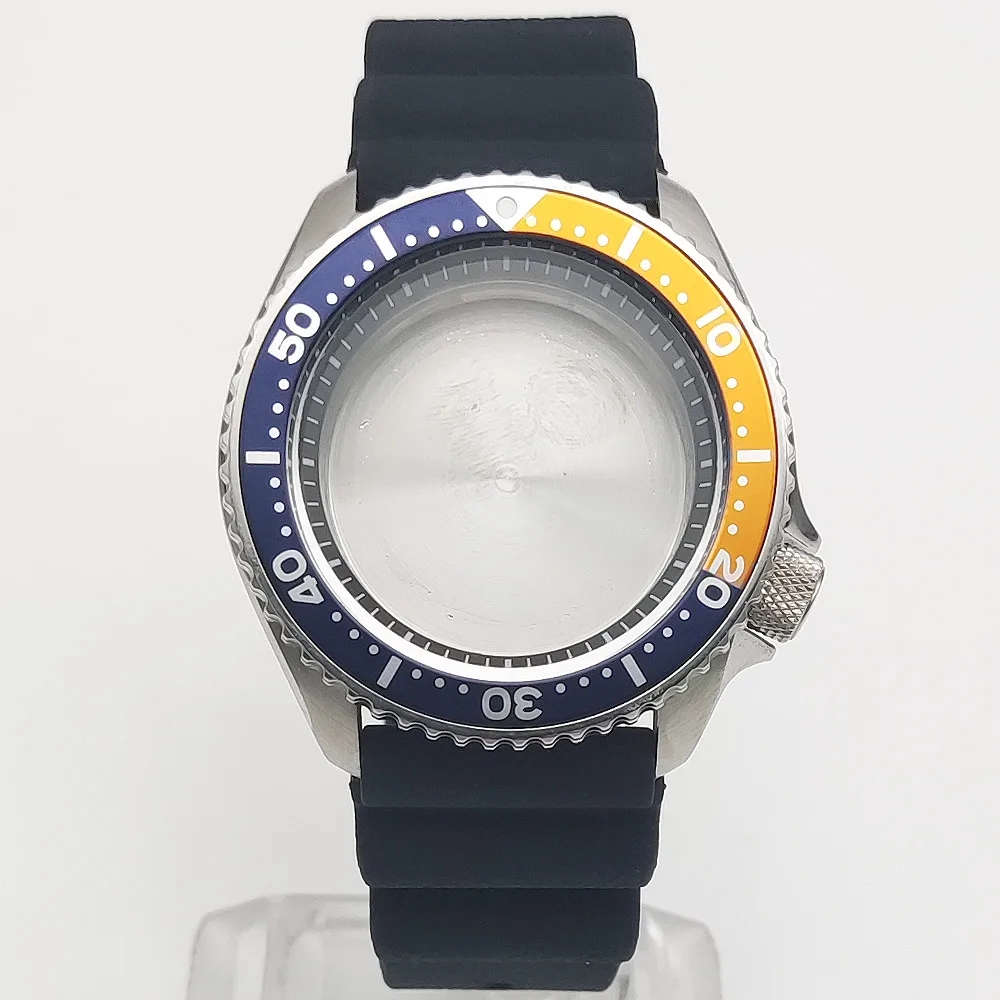 42mm case Curved bezel inserted into solid bottom cover Suitable for Turtle Abalone NH35 NH36 Sports 6105 rubber strap